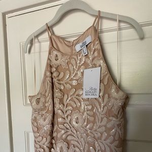 Creamy Gold Evening Gown by Belle Badgley Mischka